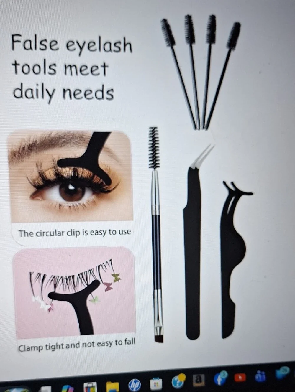 Eyelash Tool Kit with Black Tweezers & Applicators